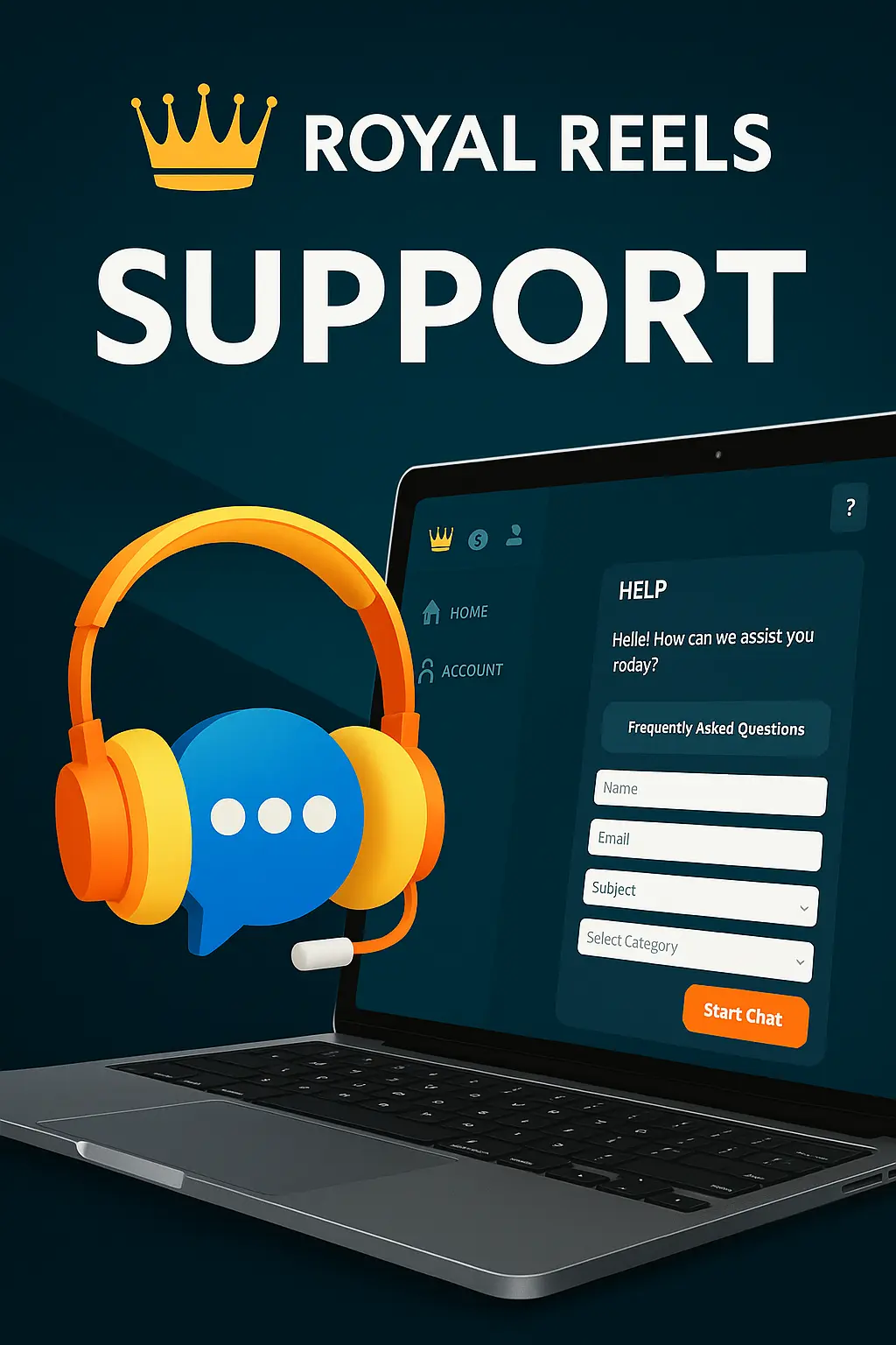 If you have any questions, contact Royal Reels support via live chat or email.
