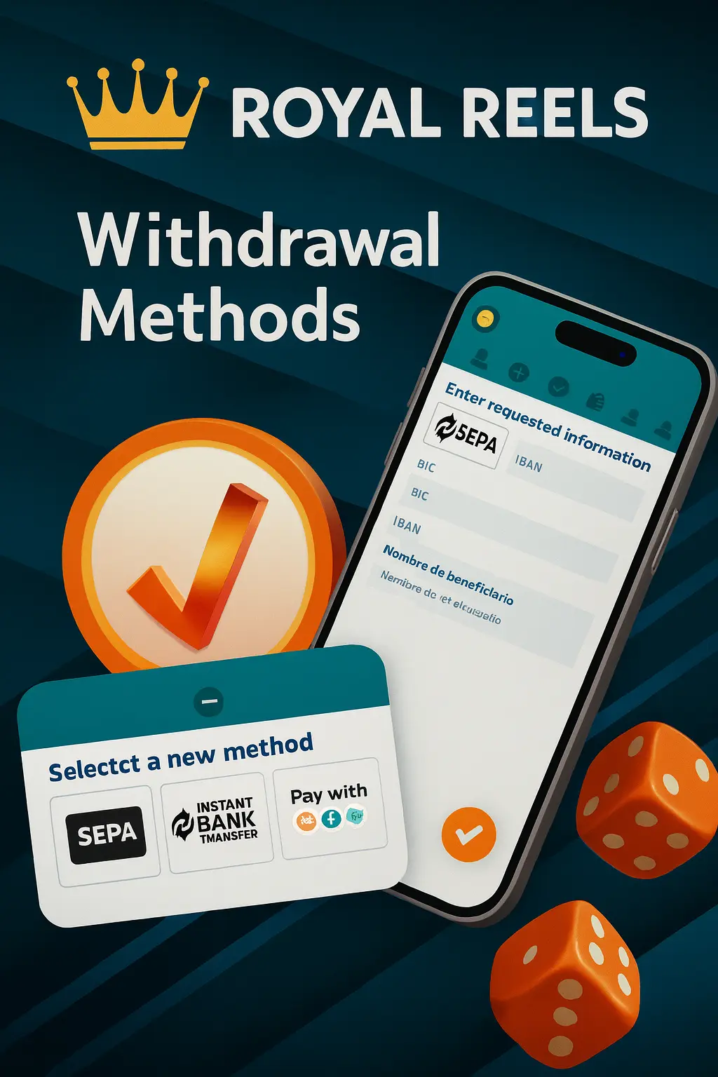 Withdraw your winnings easily at Royal Reels Casino with fast and secure processing.